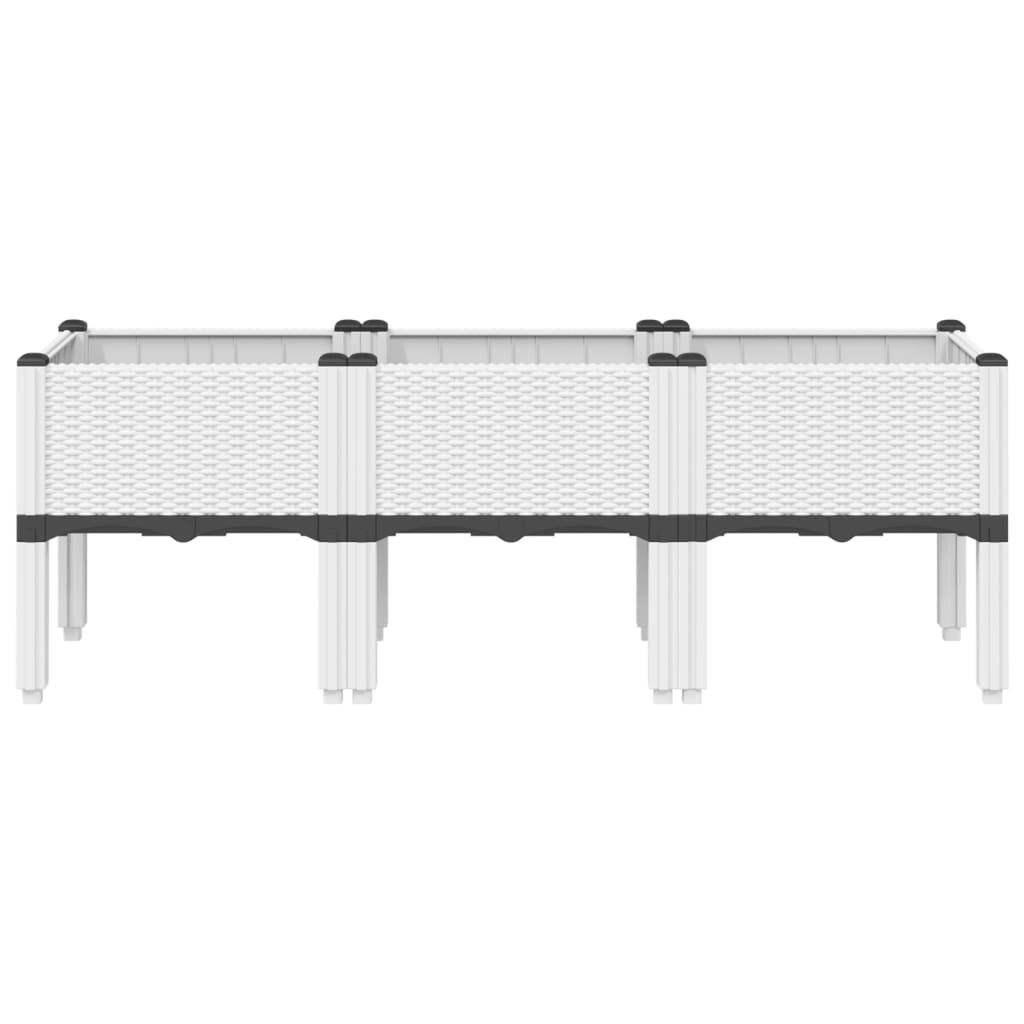 Fioriera da Giardino con Gambe Bianco 120x40x42 cm in PP