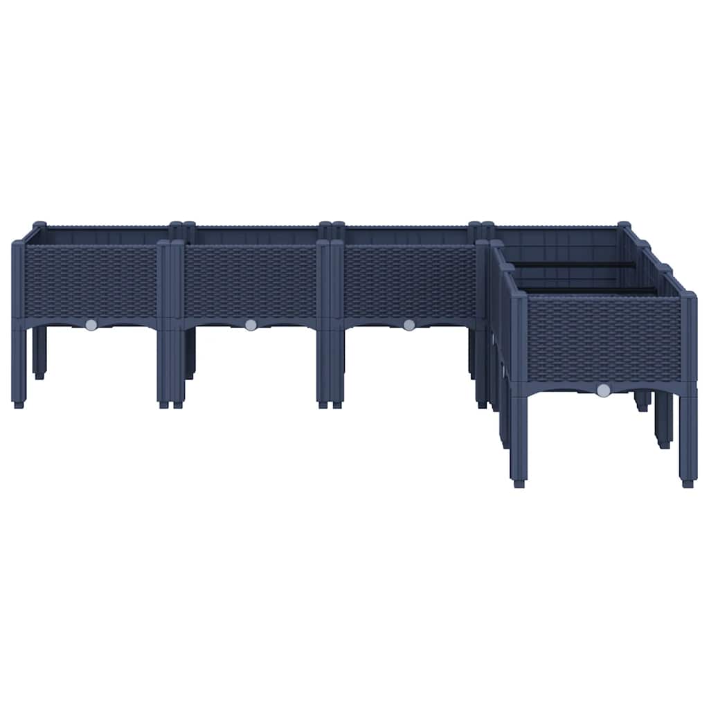 Fioriera da Giardino con Gambe Grigio Blu 160x120x42 cm in PP