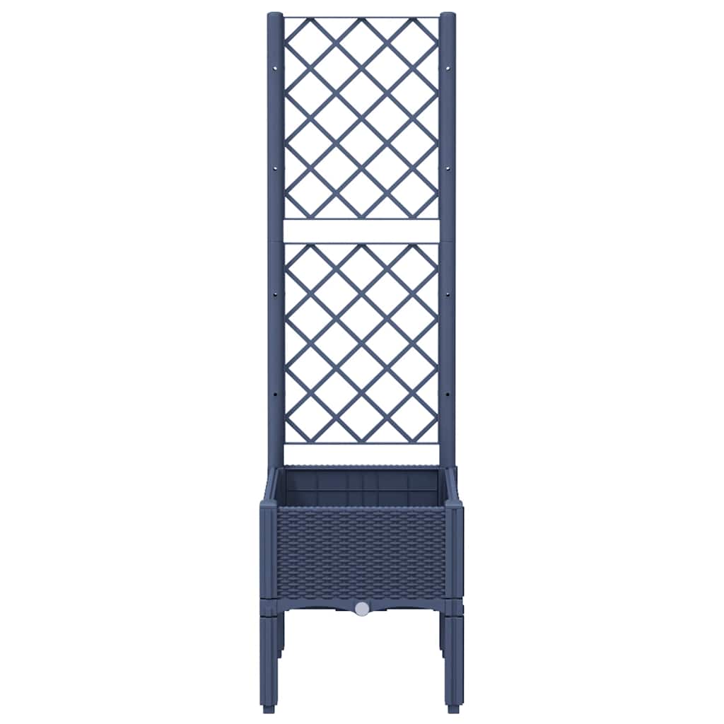 Fioriera Giardino con Traliccio Grigio Blu 40x40x142 cm PP