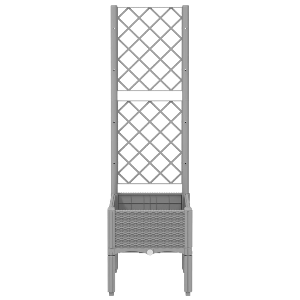 Fioriera da Giardino con Graticcio Grigio Chiaro 40x40x142cm PP