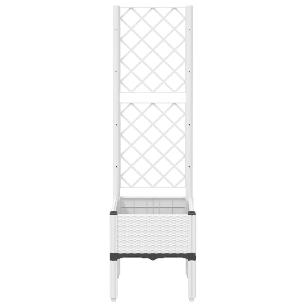 Fioriera da Giardino con Traliccio Bianco 40x40x142 cm in PP