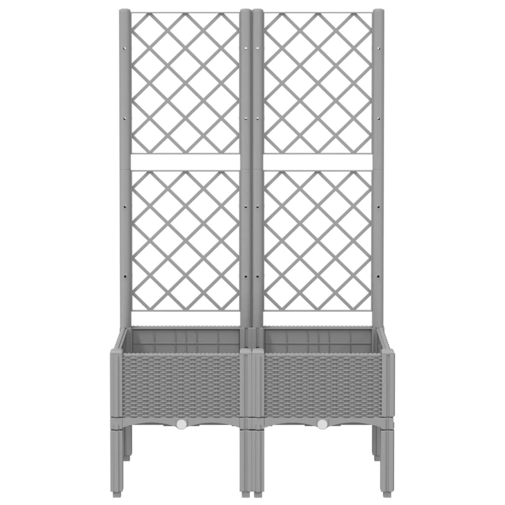 Fioriera da Giardino con Graticcio Grigio Chiaro 80x40x142cm PP