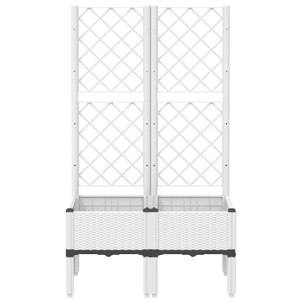 Fioriera da Giardino con Graticcio Bianco 80x40x142 cm PP