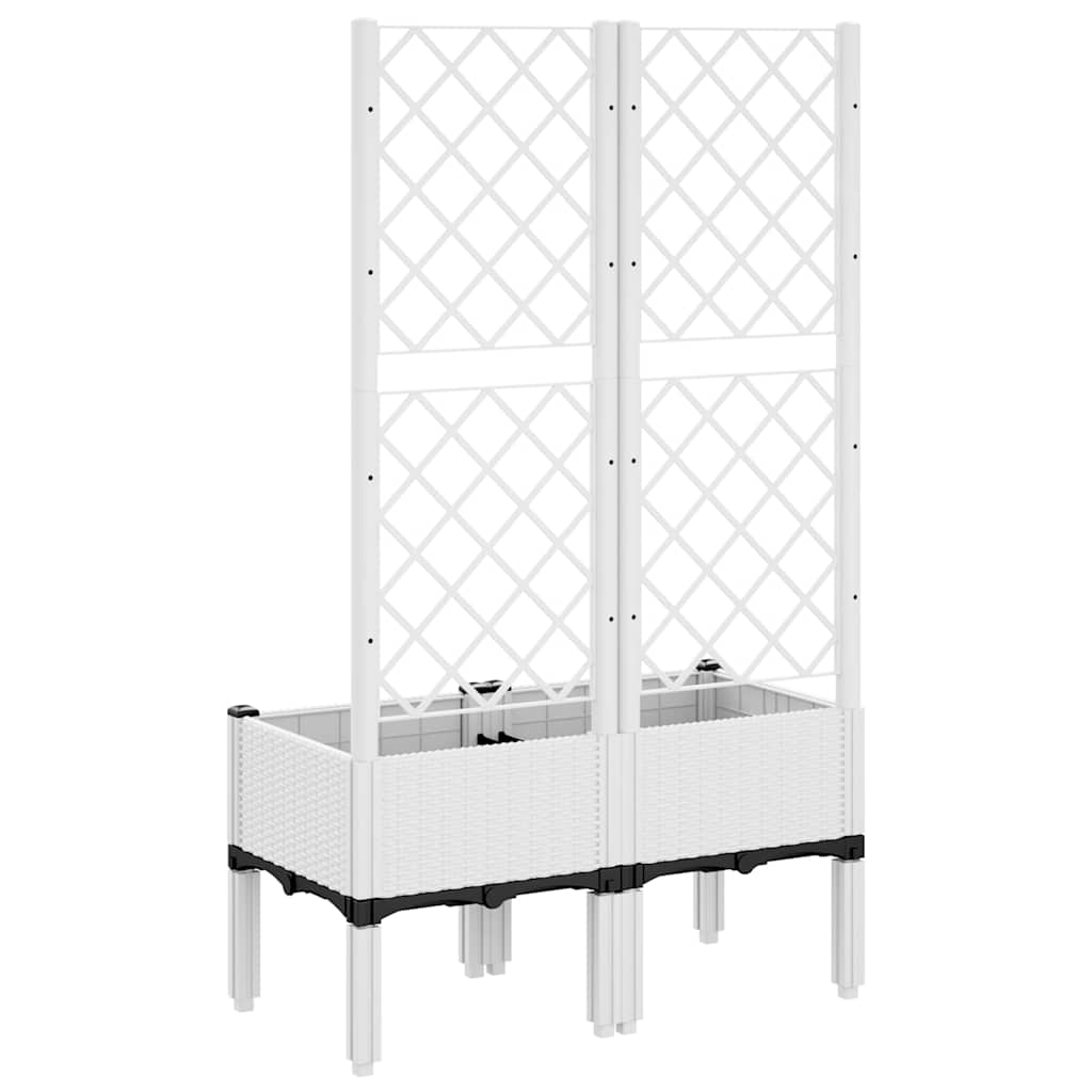 Fioriera da Giardino con Graticcio Bianco 80x40x142 cm PP