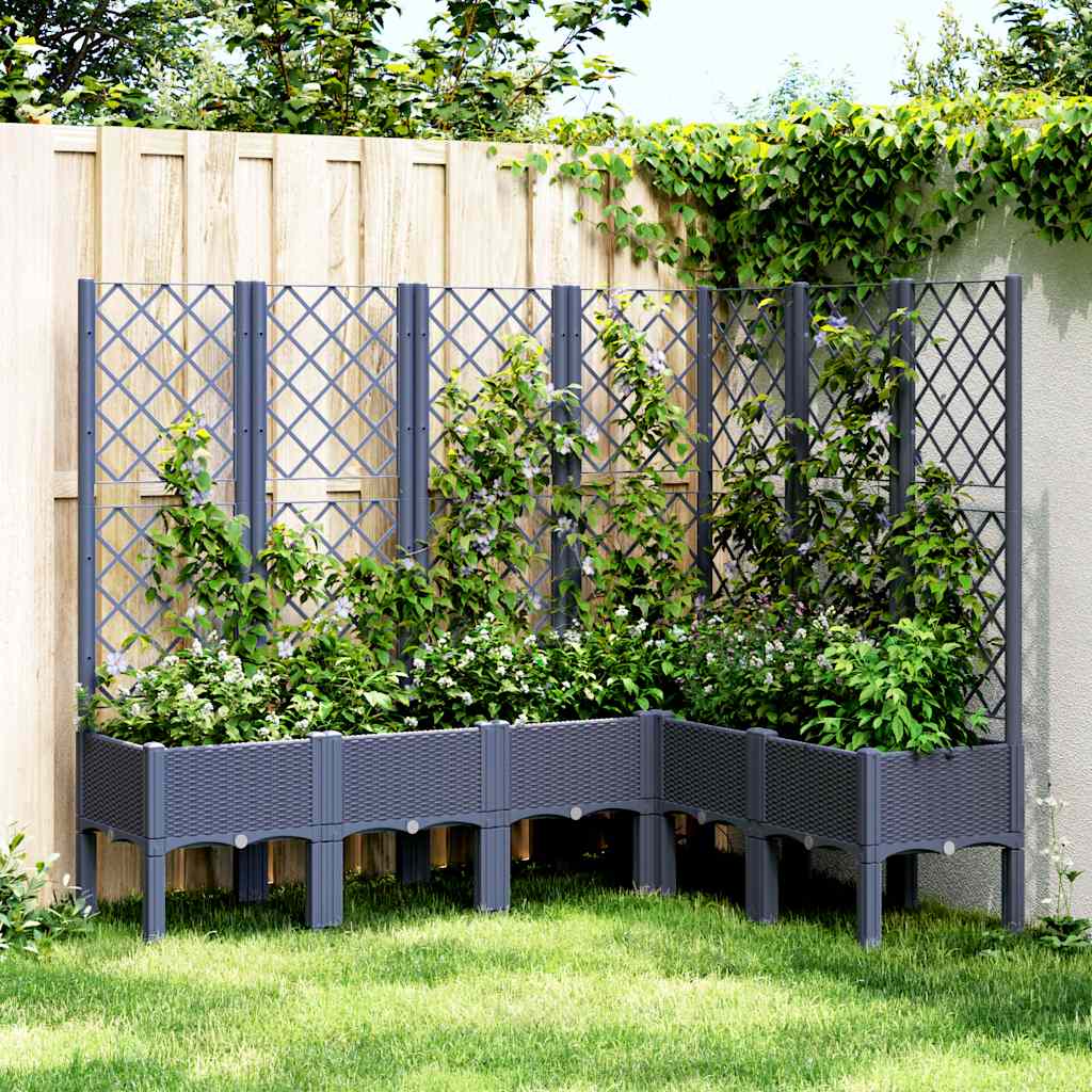 Fioriera Giardino con Graticcio Grigio Blu 160x120x142 cm PP