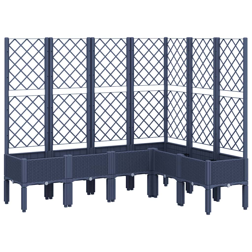 Fioriera Giardino con Graticcio Grigio Blu 160x120x142 cm PP