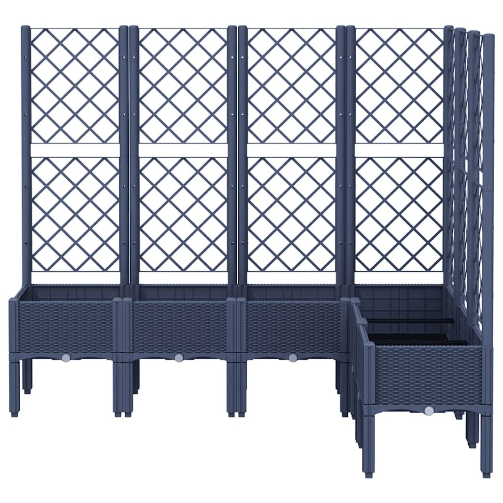 Fioriera Giardino con Graticcio Grigio Blu 160x120x142 cm PP