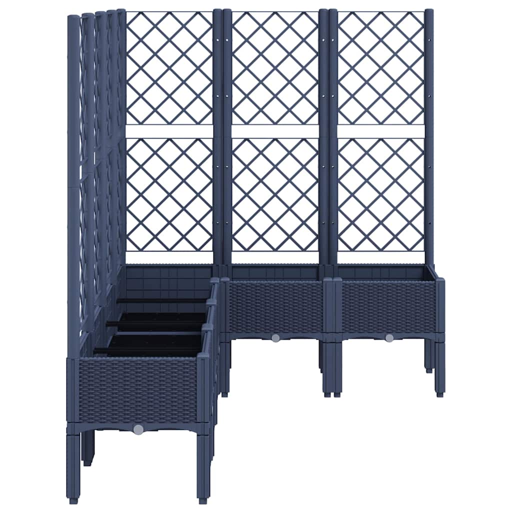 Fioriera Giardino con Graticcio Grigio Blu 160x120x142 cm PP