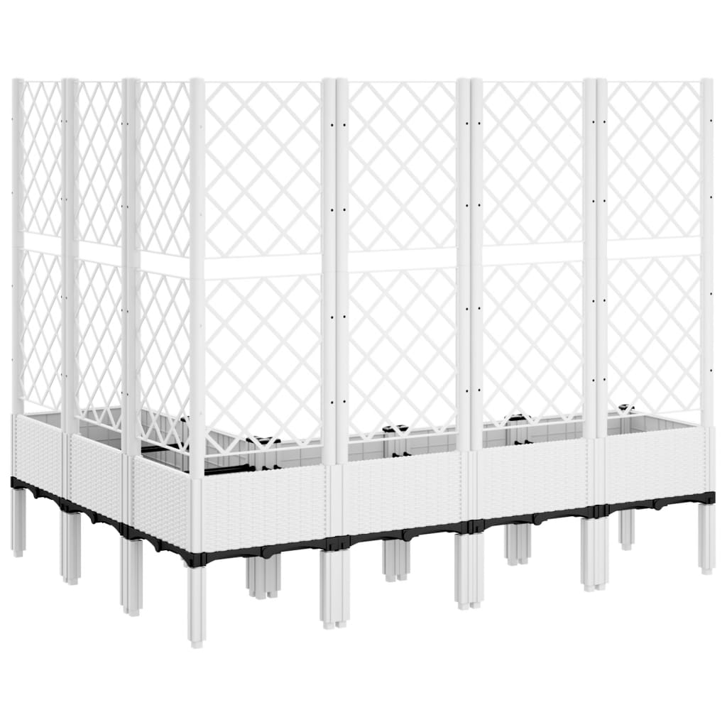Fioriera da Giardino con Graticcio Bianco 160x120x142 cm in PP