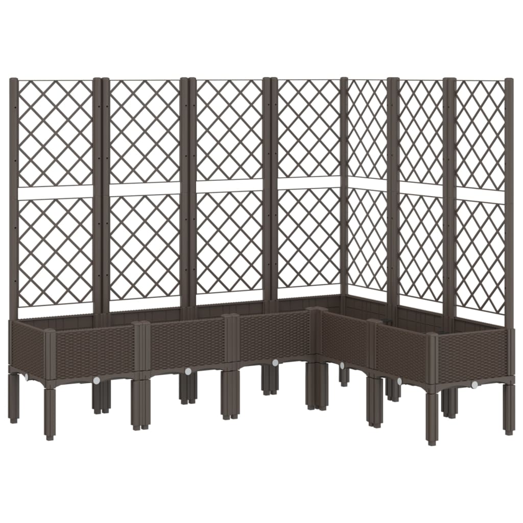 Fioriera Giardino con Graticcio Marrone 160x120x142 cm in PP