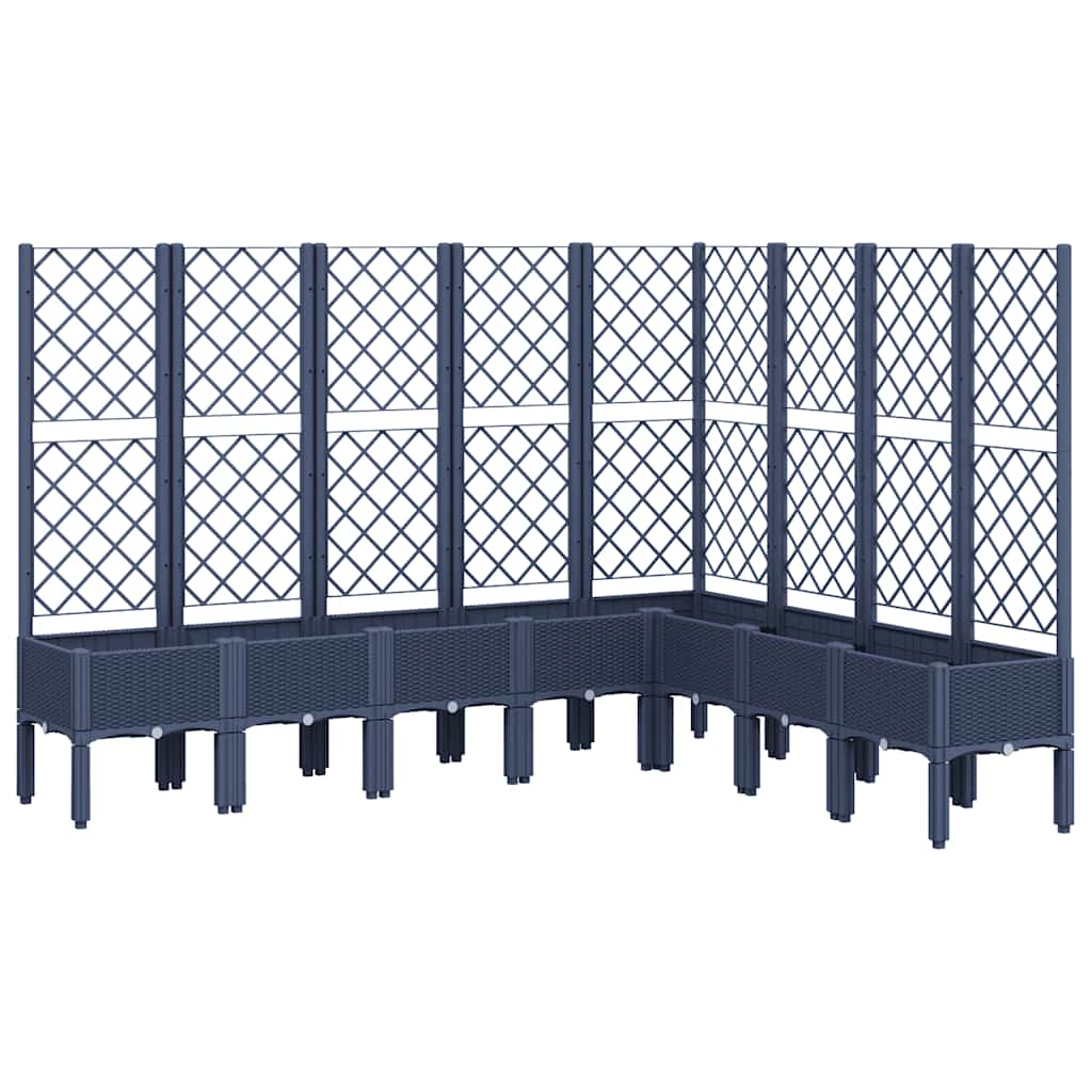 Fioriera Giardino con Traliccio Grigio Blu 200x160x142 cm PP