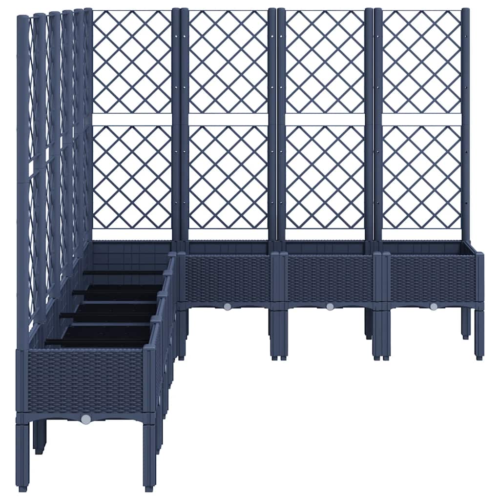 Fioriera Giardino con Traliccio Grigio Blu 200x160x142 cm PP