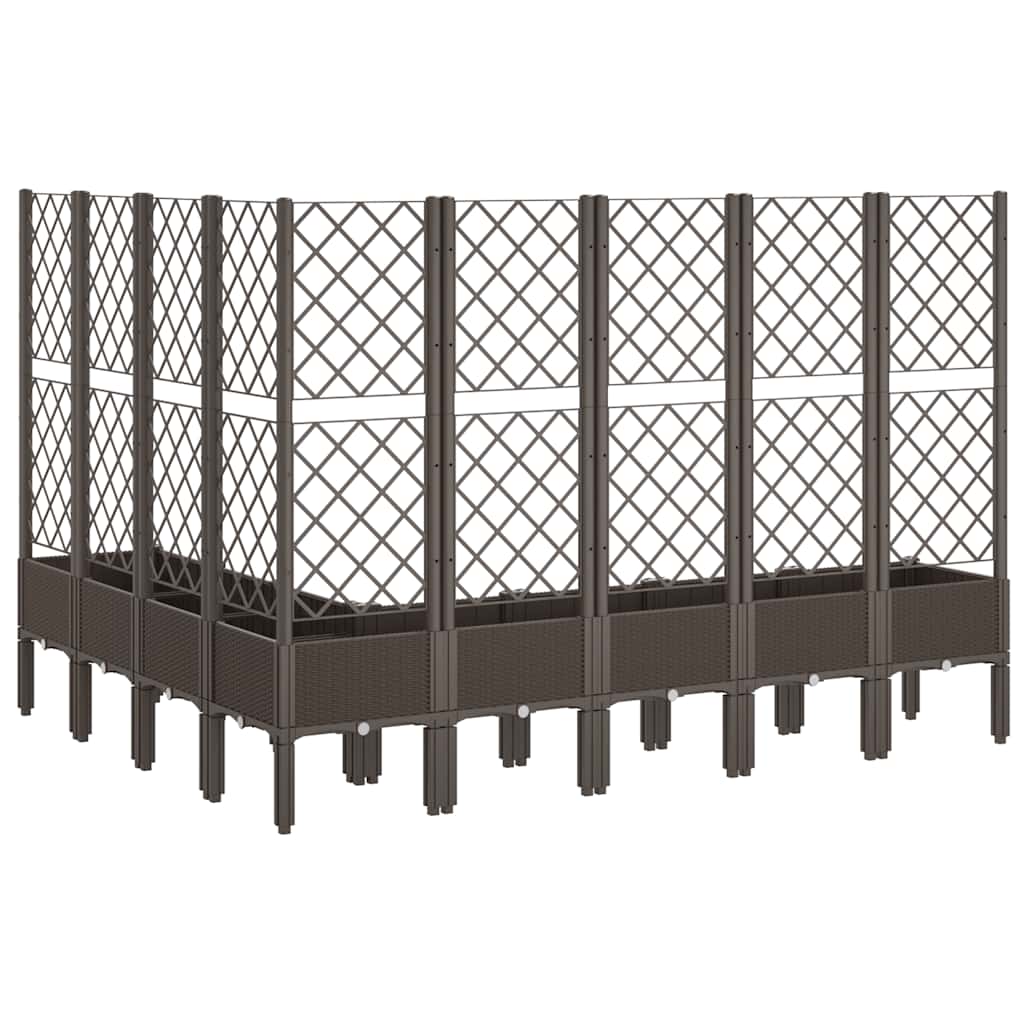 Fioriera da Giardino con Traliccio Marrone 200x160x142 cm in PP