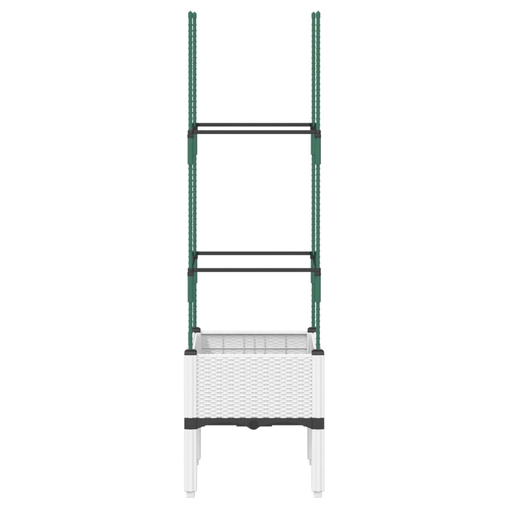 Fioriera da Giardino con Traliccio Bianco 40x40x142,5 cm in PP