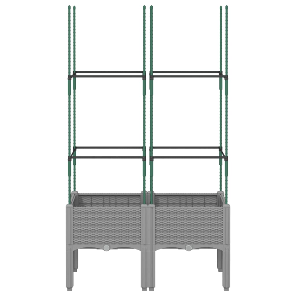 Fioriera da Giardino con Graticcio Grigio 80x40x142,5cm PP
