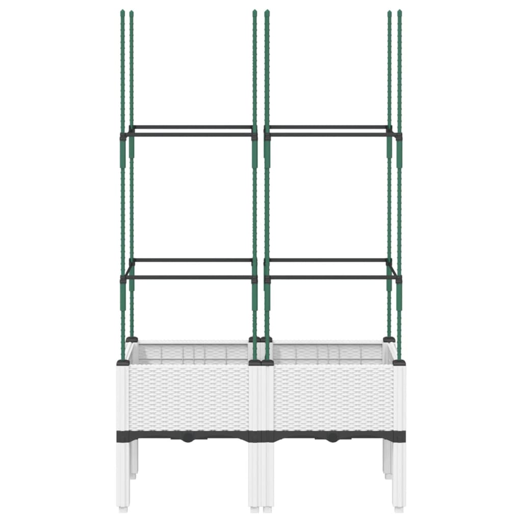 Fioriera da Giardino con Graticcio Bianco 80x40x142,5 cm PP