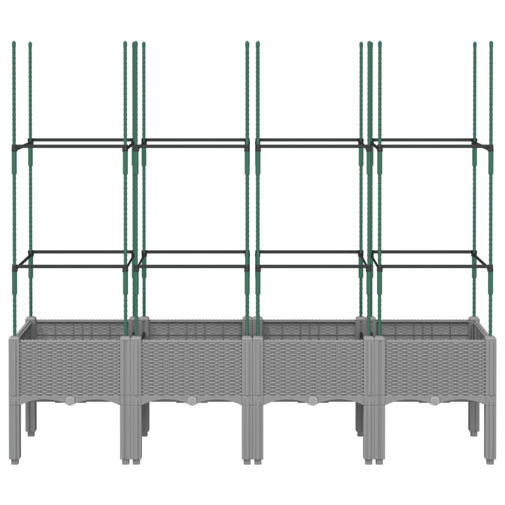 Fioriera Giardino con Traliccio Grigio Chiaro 160x40x142,5cm PP