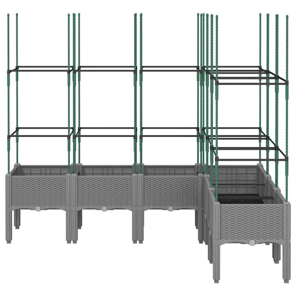 Fioriera Giardino con Graticcio Grigio 160x120x142,5 cm PP