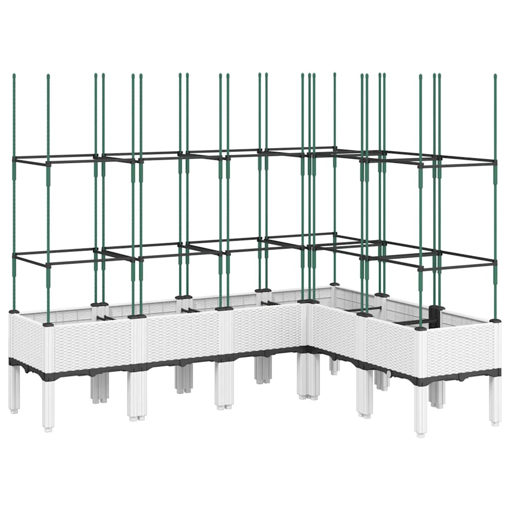 Fioriera da Giardino con Graticcio Bianco 160x120x142,5cm in PP