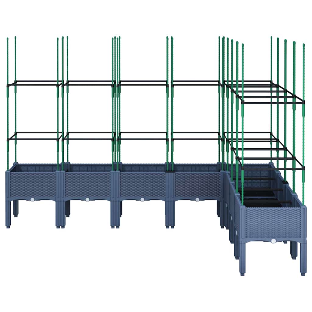 Fioriera Giardino con Traliccio Grigio Blu 200x160x142,5 cm PP