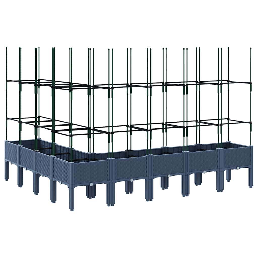 Fioriera Giardino con Traliccio Grigio Blu 200x160x142,5 cm PP