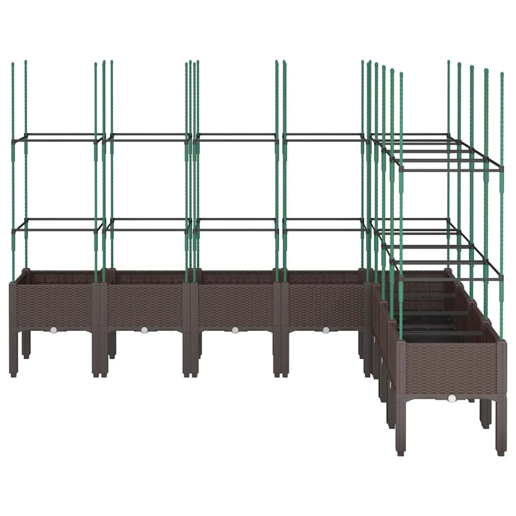 Fioriera da Giardino con Traliccio Marrone 200x160x142,5 cm PP