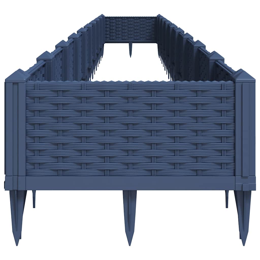 Fioriera Giardino Picchetti Grigio Blu 362,5x42,5x28,5 cm PP