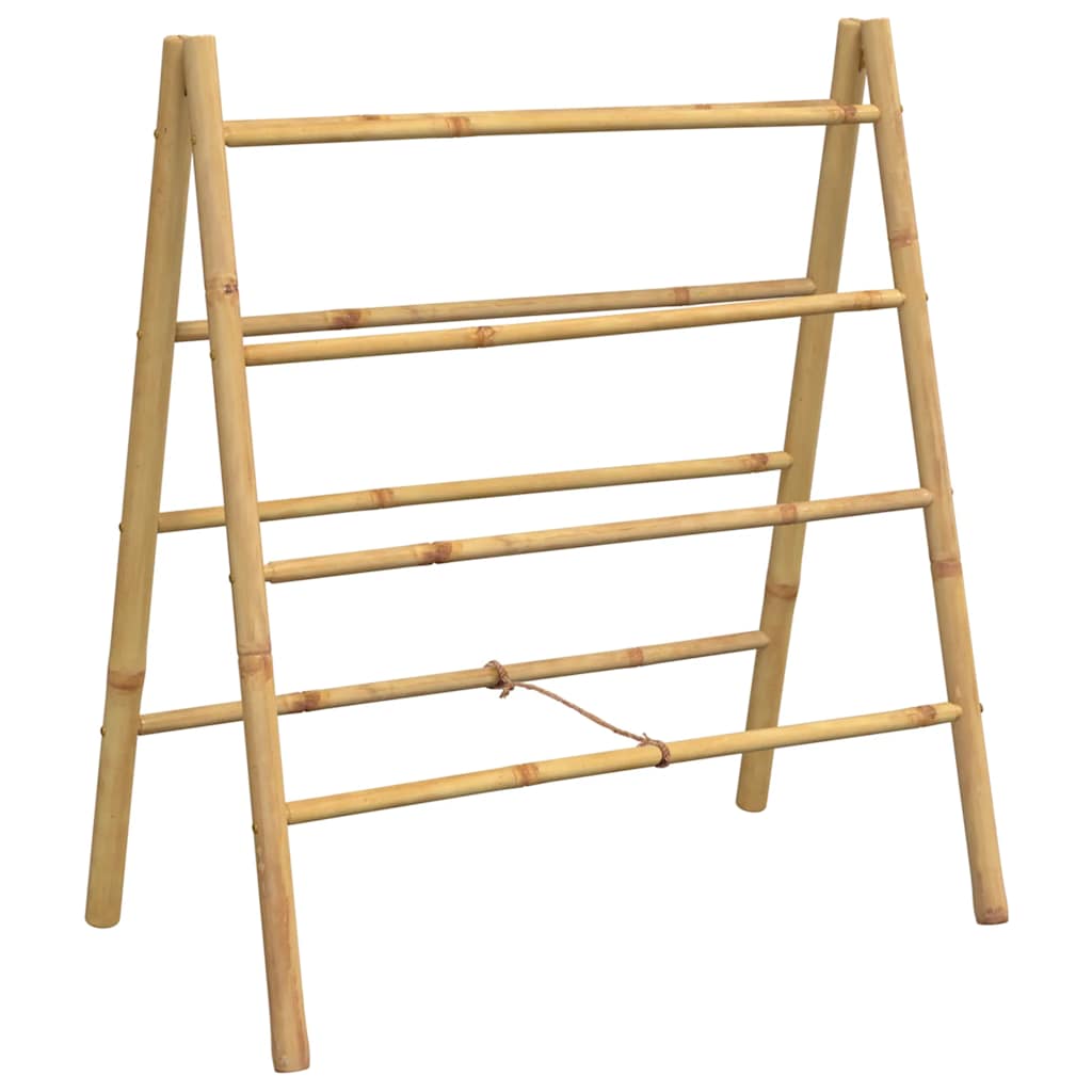 Scala Portasciugamani Doppia con 4 Pioli 90x50x100 cm in Bambù