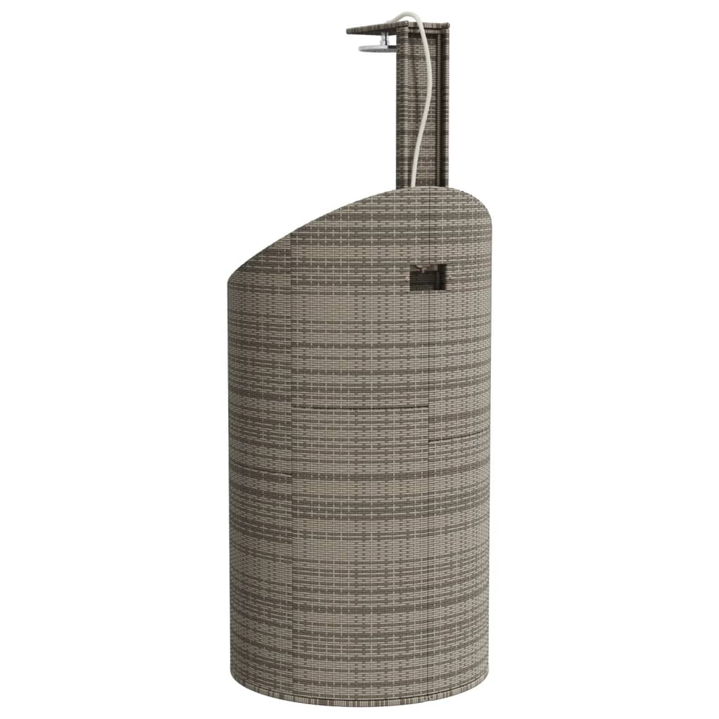 Doccia Esterno Grigia 100x100x241,5cm Polyrattan e Legno Acacia