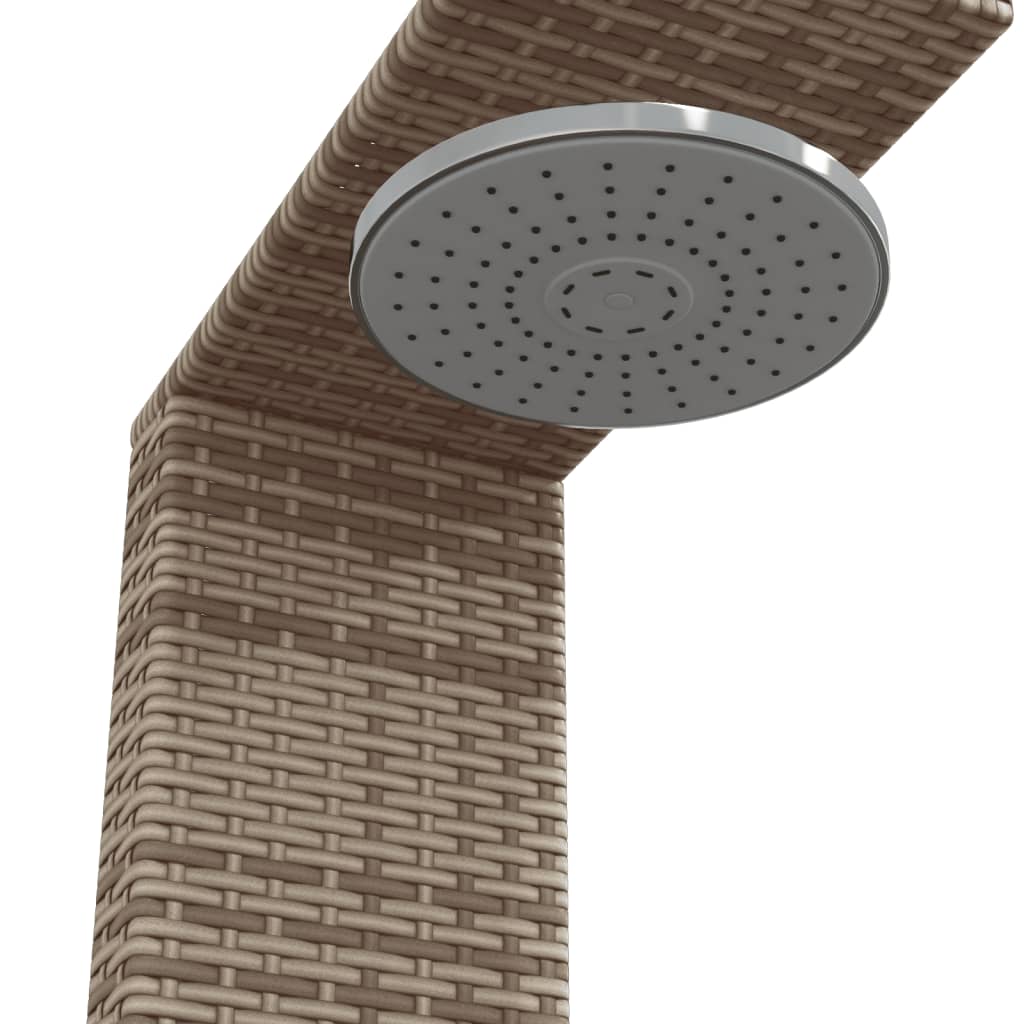 Doccia Esterno Grigia 100x100x241,5cm Polyrattan e Legno Acacia