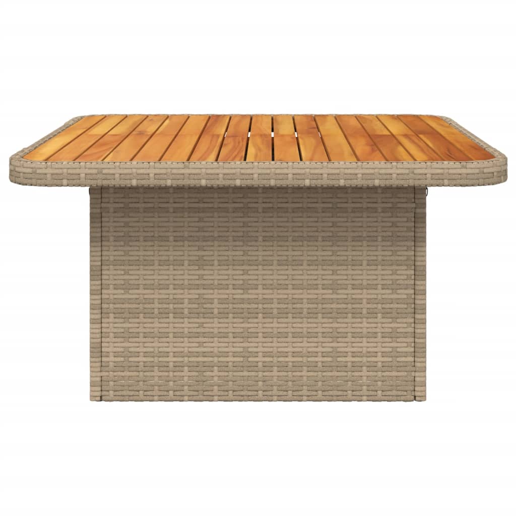 Tavolo da Giardino Beige 80x80x71cm Polyrattan e Legno Acacia