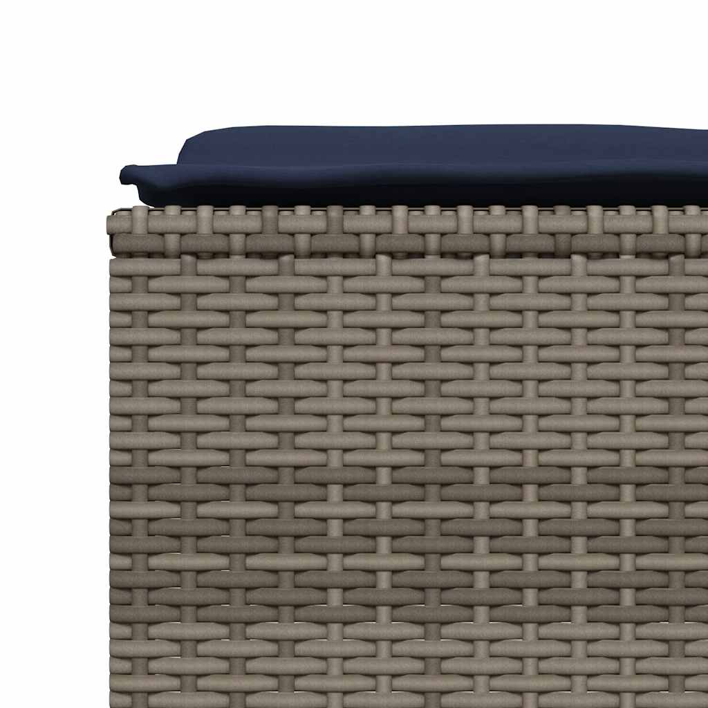 Sgabelli da giardino con Cuscini 4 pz in Polyrattan Grigio