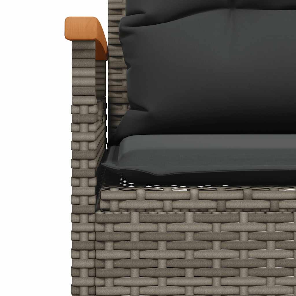 Set Divani da Giardino 4 pz con Cuscini in Polyrattan Grigio
