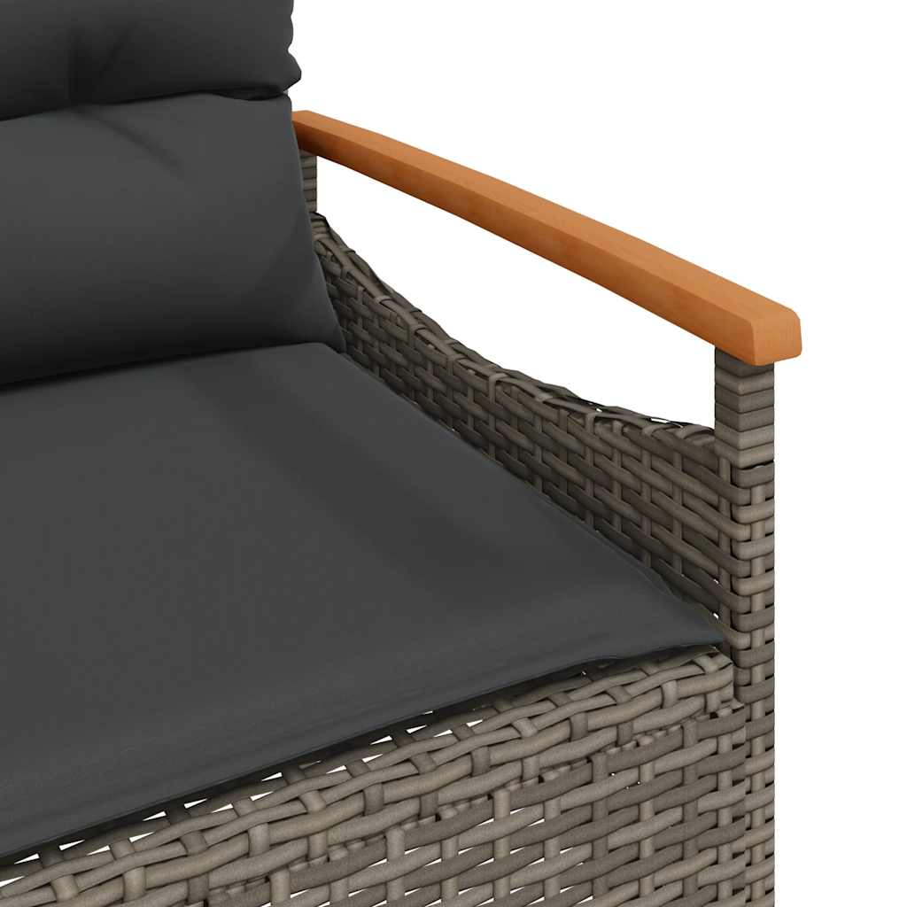 Set Divani da Giardino 4 pz con Cuscini in Polyrattan Grigio