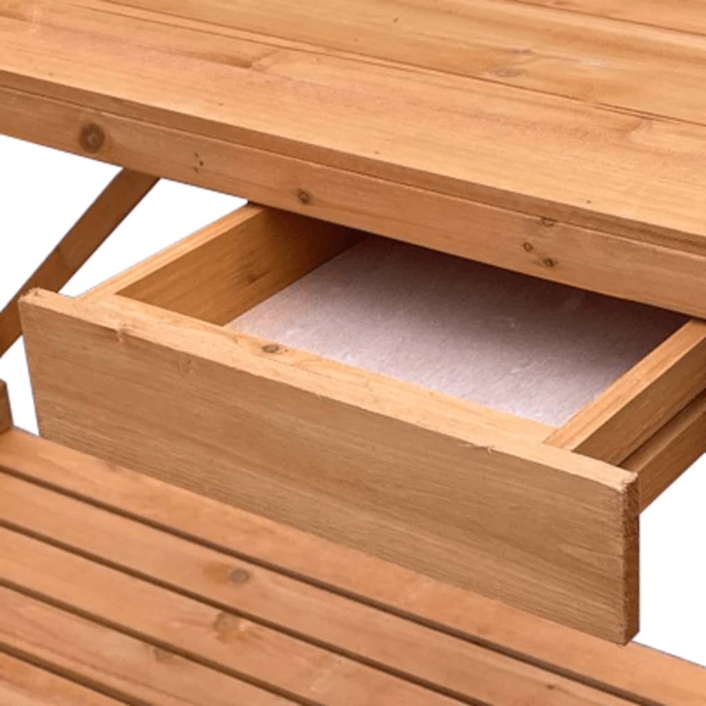 Panca Porta Vasi con Traliccio Marrone Legno Massello di Abete