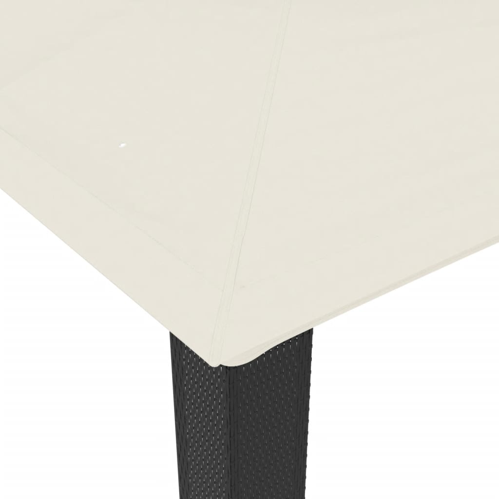 Gazebo con Tetto Doppio Crema 3,94x2,96 m in Acciaio