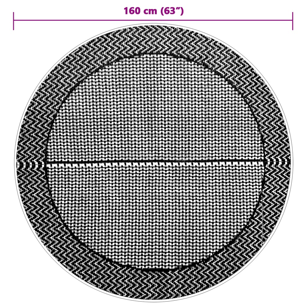 Tappeto da Esterno ARAKIL Grigio Ø160 cm in PP