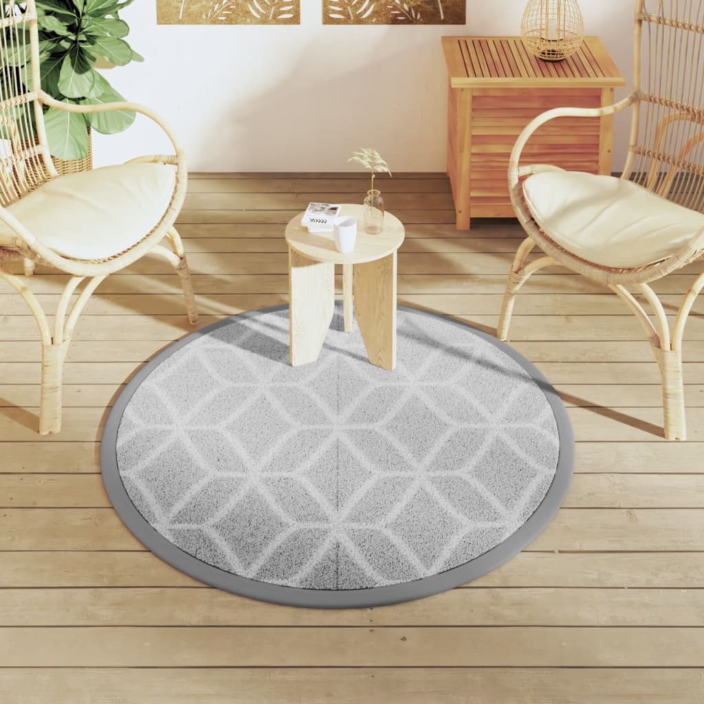 Tappeto da Esterno ARAKIL Grigio Ø120 cm in PP