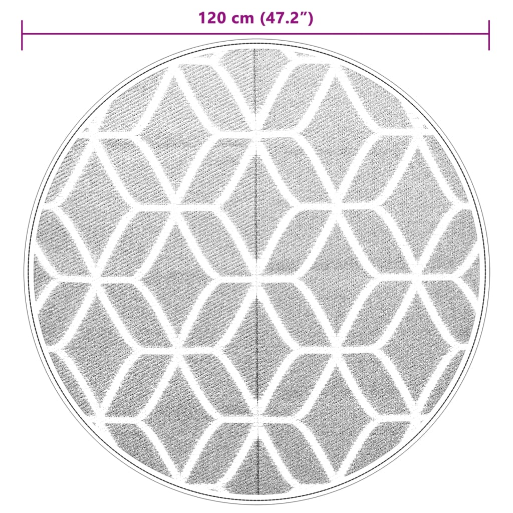Tappeto da Esterno ARAKIL Grigio Ø120 cm in PP