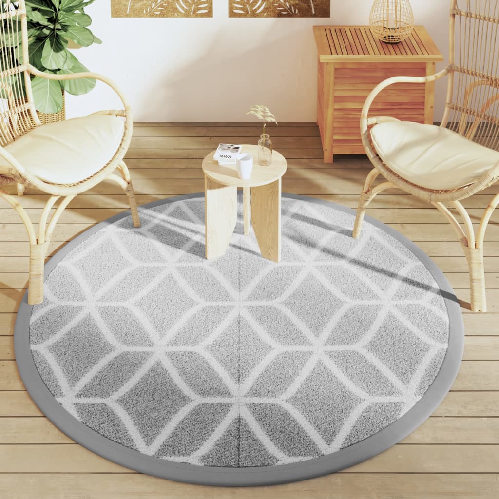 Tappeto da Esterno ARAKIL Grigio Ø160 cm in PP