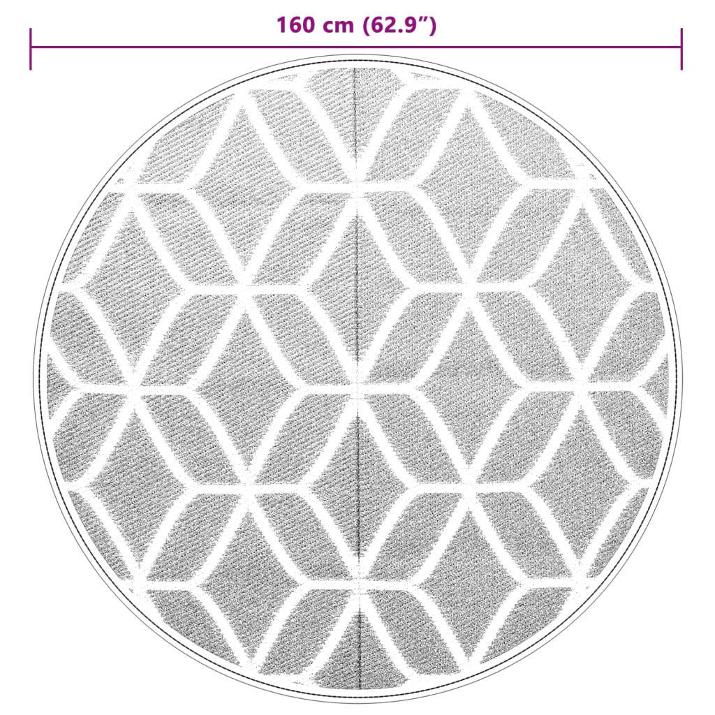 Tappeto da Esterno ARAKIL Grigio Ø160 cm in PP