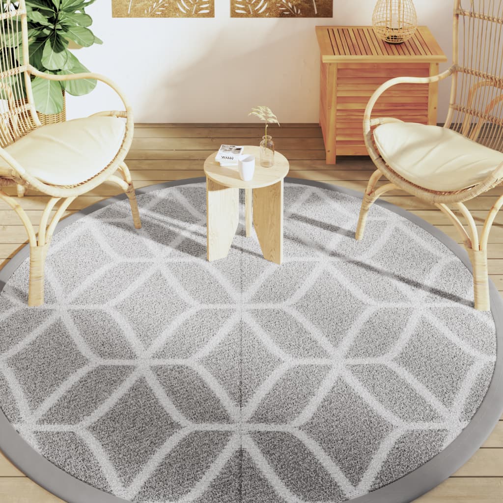 Tappeto da Esterno ARAKIL Grigio Ø200 cm in PP