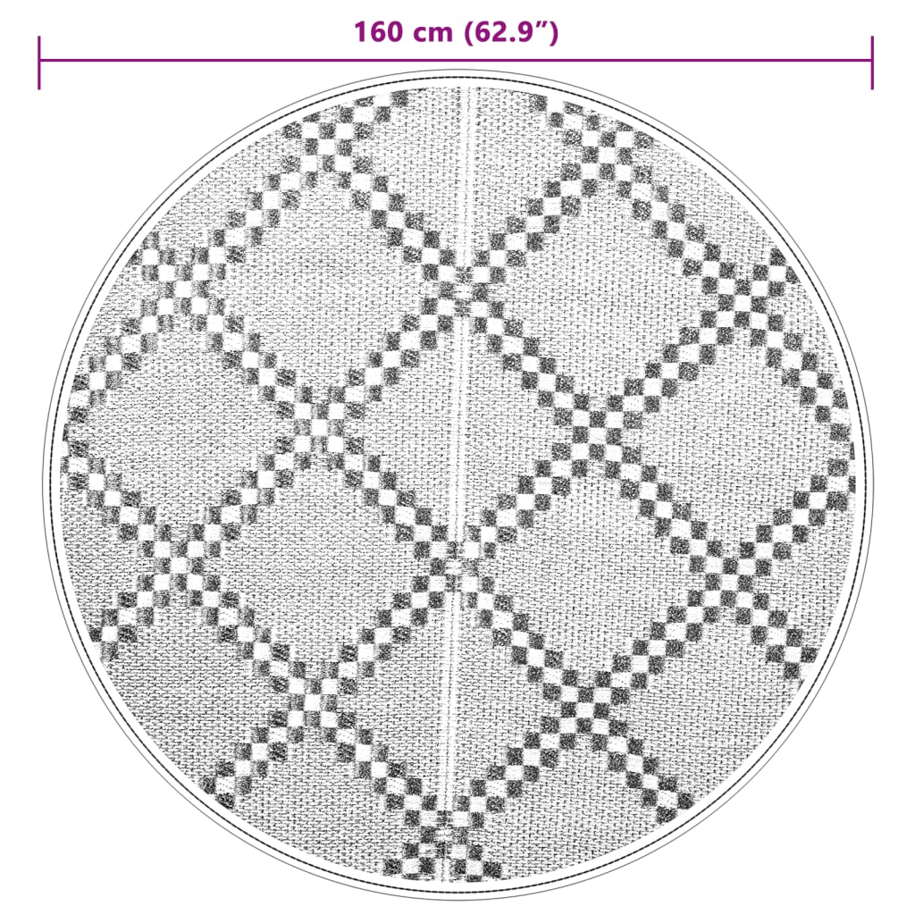 Tappeto da Esterni ARAKIL Marrone Ø160 cm in PP
