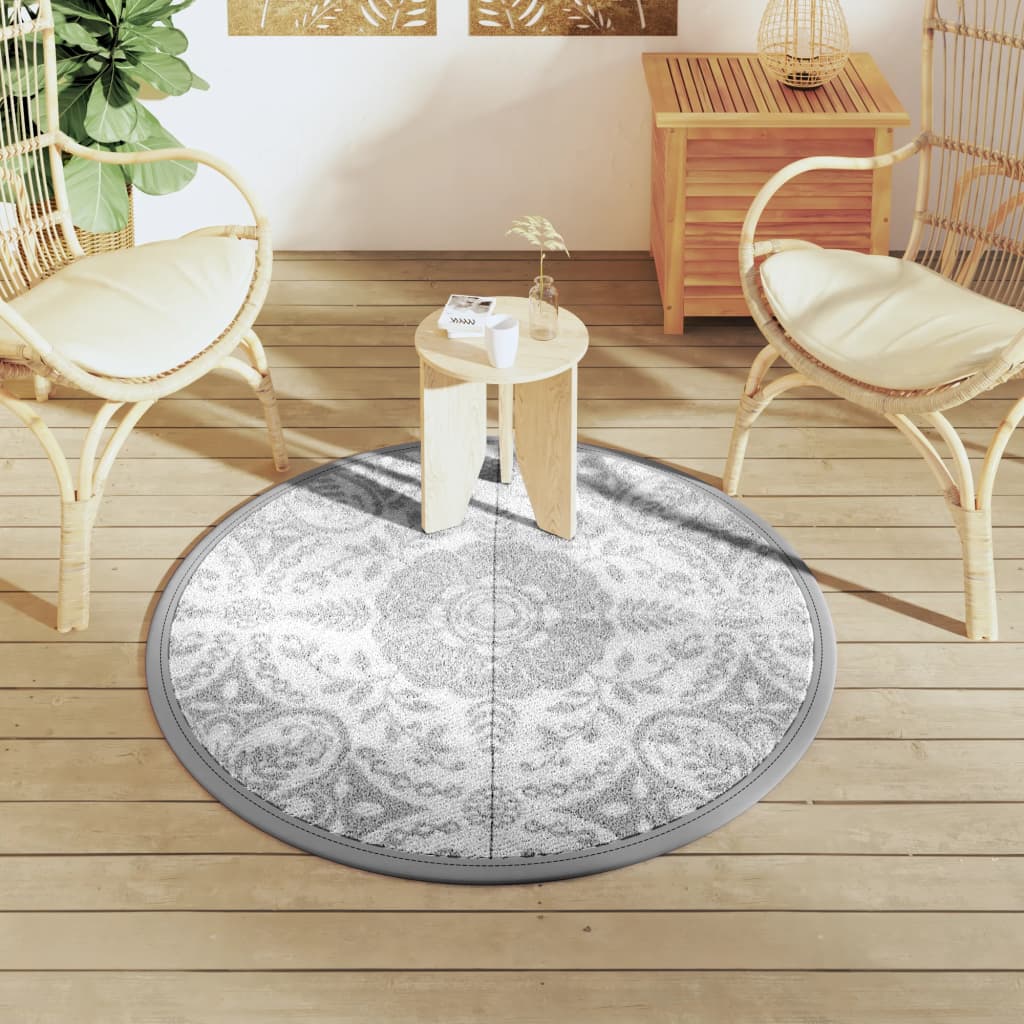 Tappeto da Esterni ARAKIL Grigio Chiaro Ø120 cm in PP