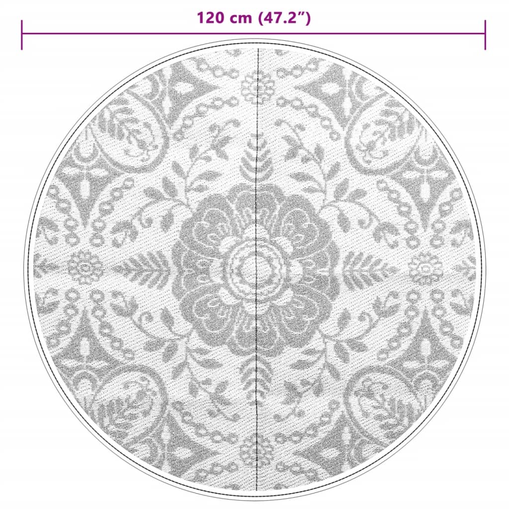 Tappeto da Esterni ARAKIL Grigio Chiaro Ø120 cm in PP