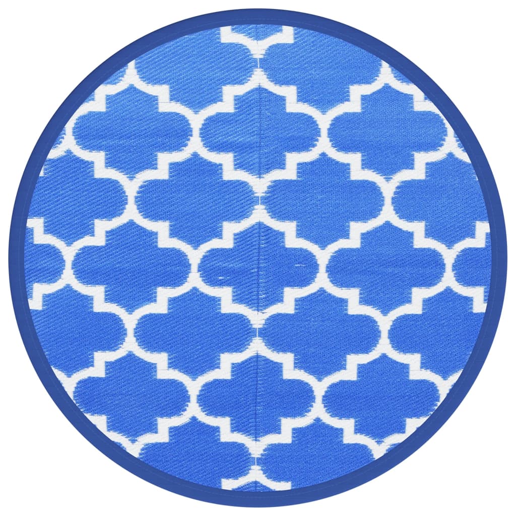 Tappeto da Esterni ARAKIL Blu Ø120 cm in PP
