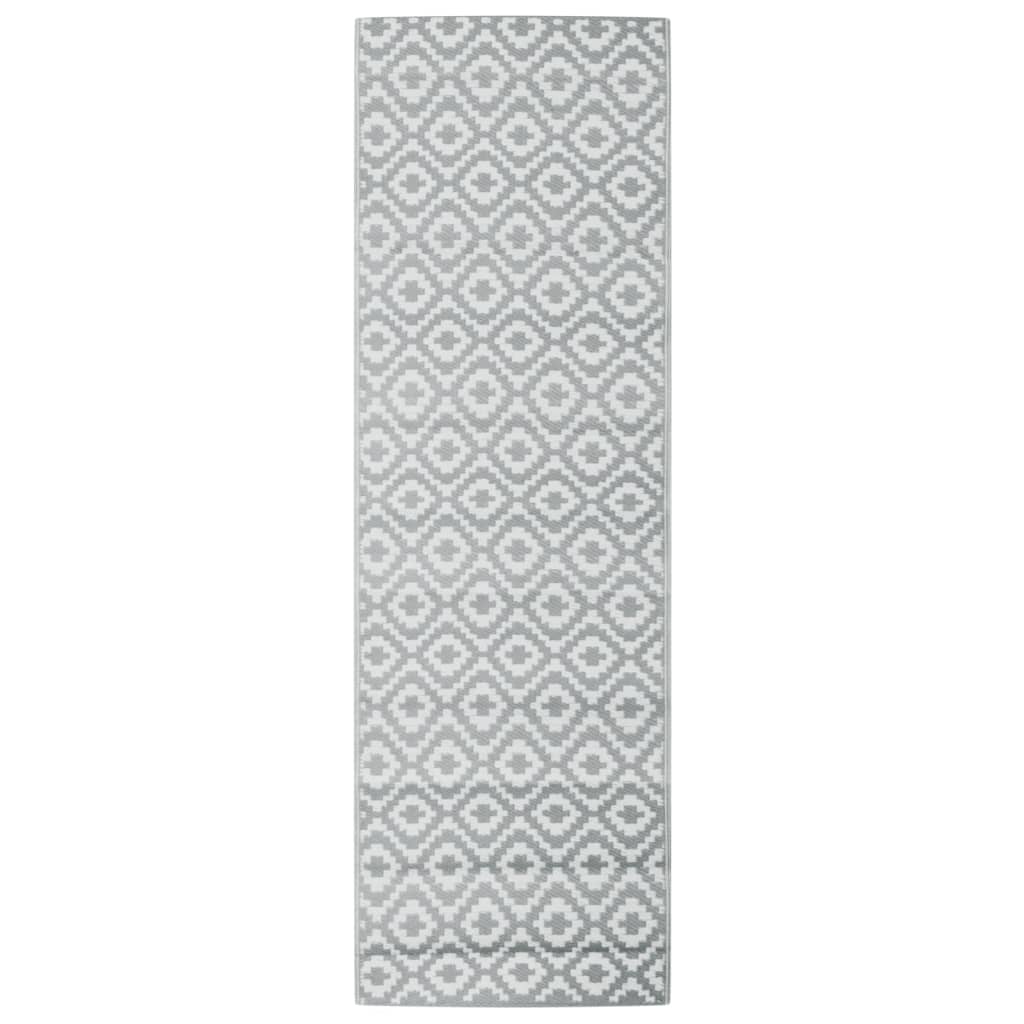 Tappeto da Esterni ARAKIL Grigio 80x250 cm in PP