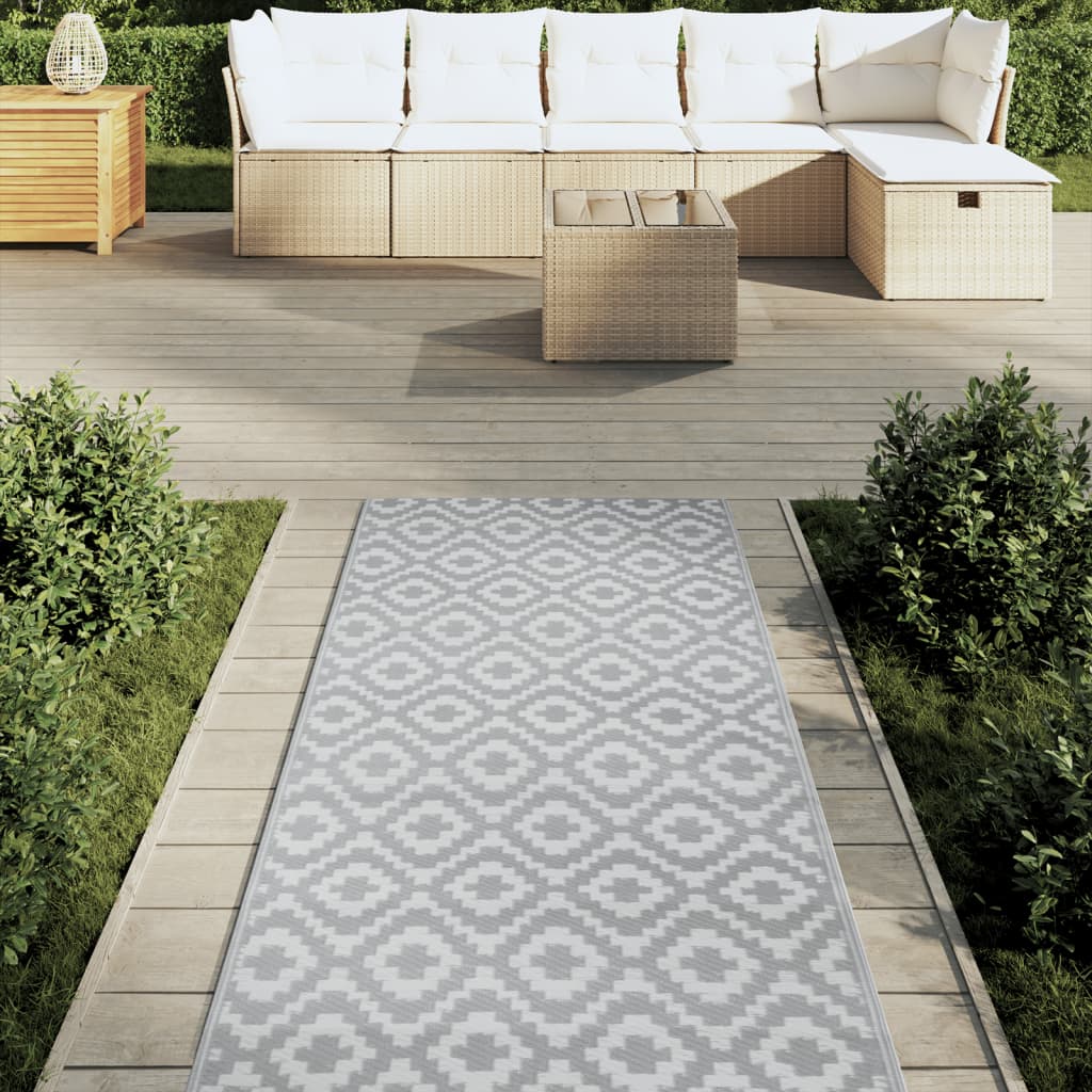 Tappeto da Esterni ARAKIL Grigio 80x250 cm in PP