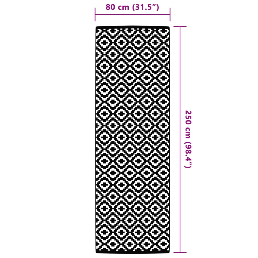Tappeto da Esterni ARAKIL Grigio 80x250 cm in PP