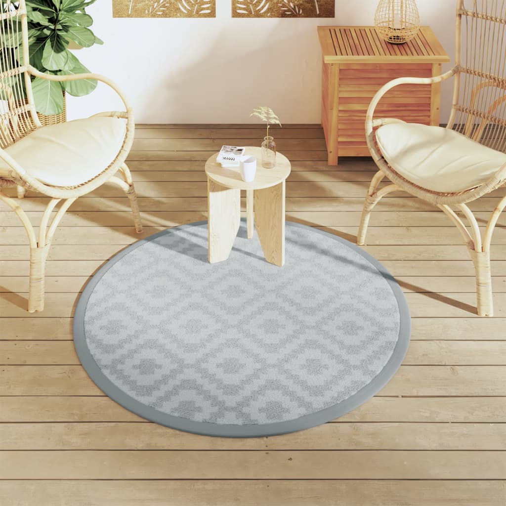 Tappeto da Esterno ARAKIL Grigio Ø120 cm in PP